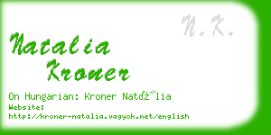 natalia kroner business card